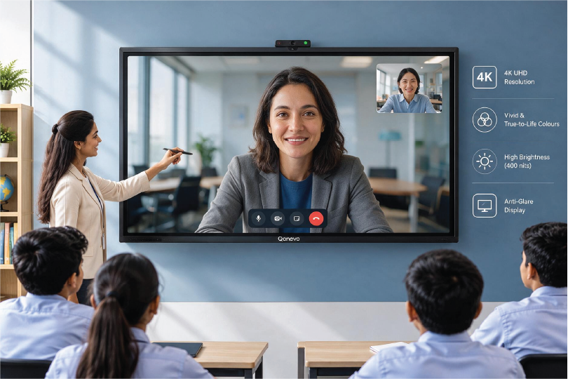Qonevo 4K Hybrid Video Conferencing in Live Conference Room