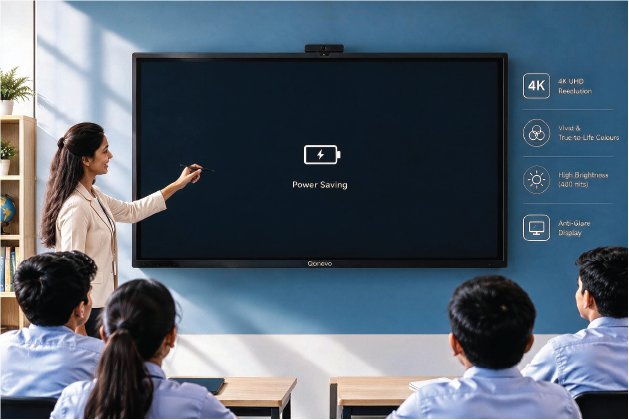 Qonevo Commercial Display in Power Saving & Optical Efficiency Mode